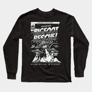 Bigfoot And Aliens Comics Long Sleeve T-Shirt